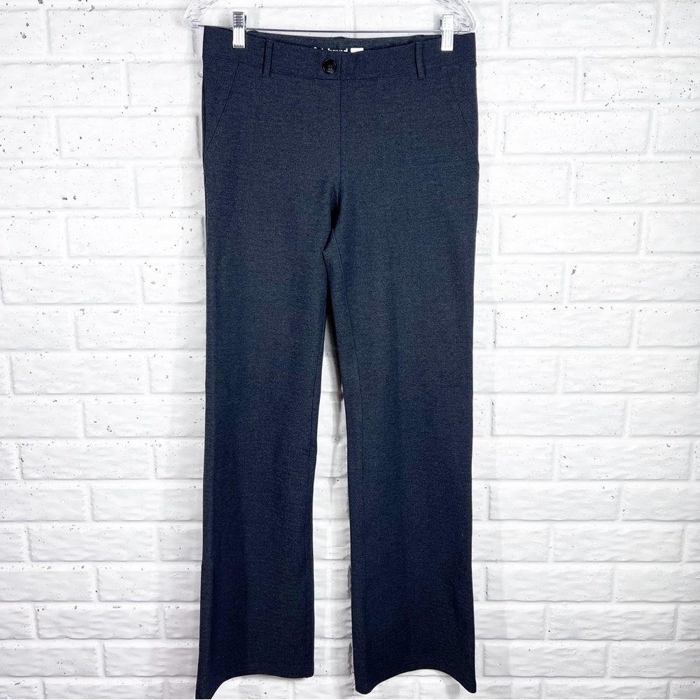 BETABRAND Charcoal Grey Pull on Flat Front Comfort Career Pant Wide Leg Medium